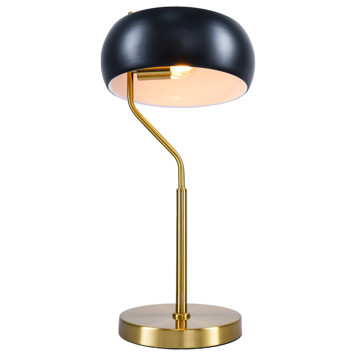 Gold Table Lamp with Dimmable Feature - Black Shade