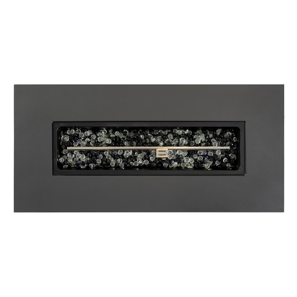 Rectangular Metal LED Firetable with LED Accent - Outdoor