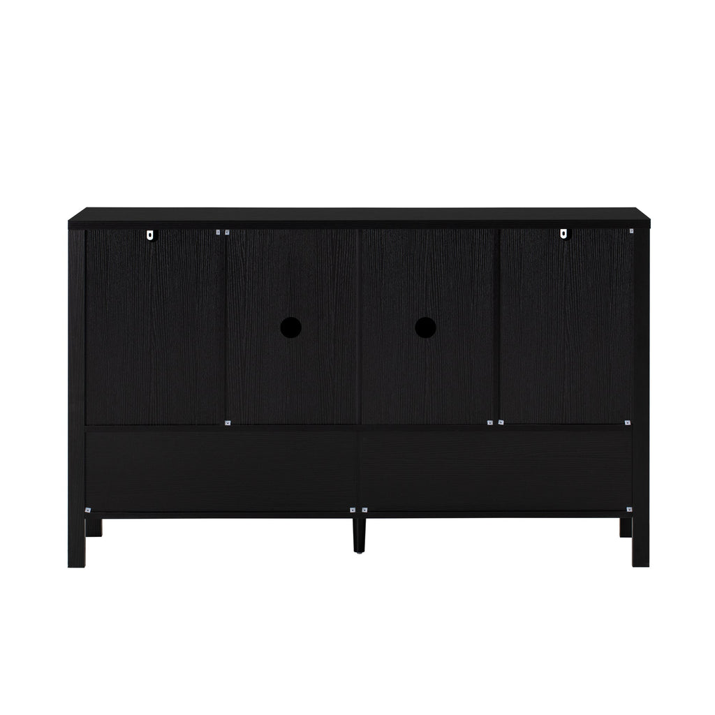 55.1" Storage Sideboard with 4 Doors - MDF, Black or Navy Blue
