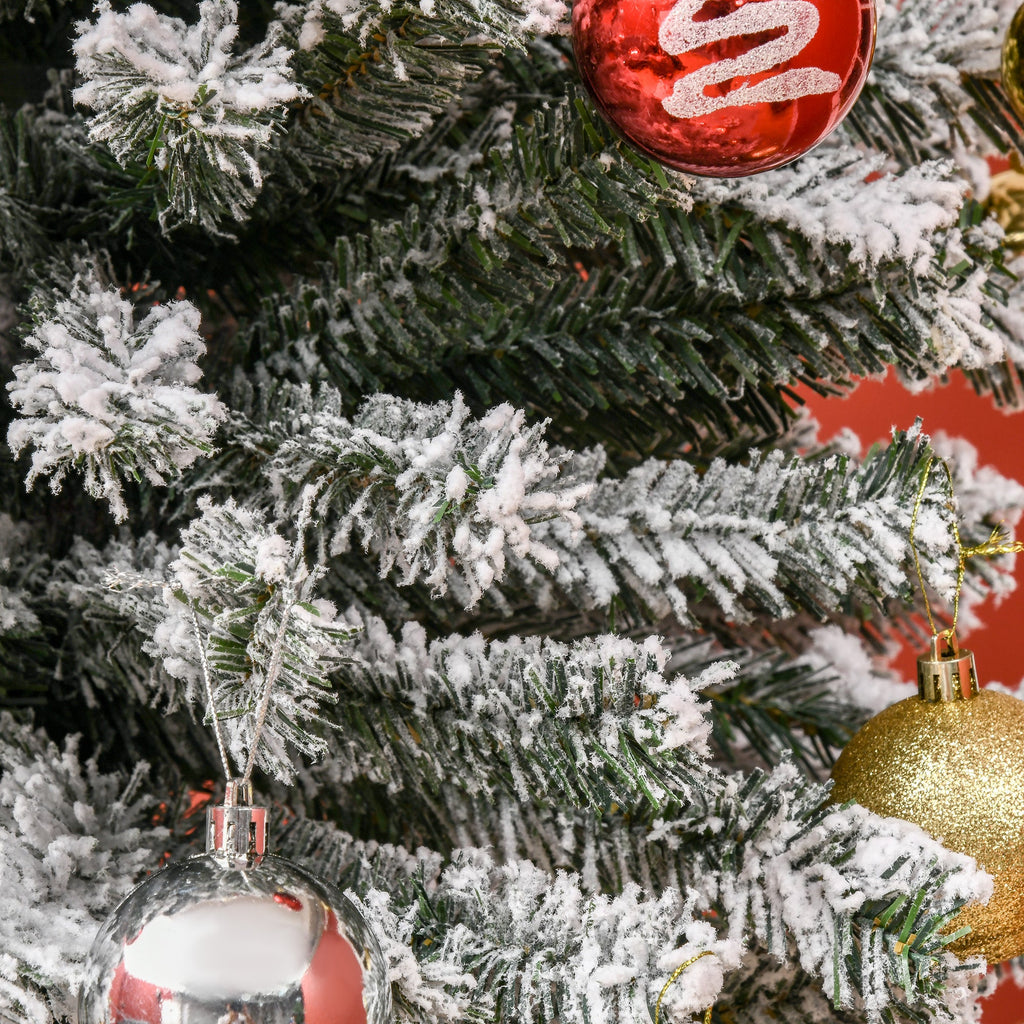 9ft Flocked Christmas Tree with Faux Snow - White