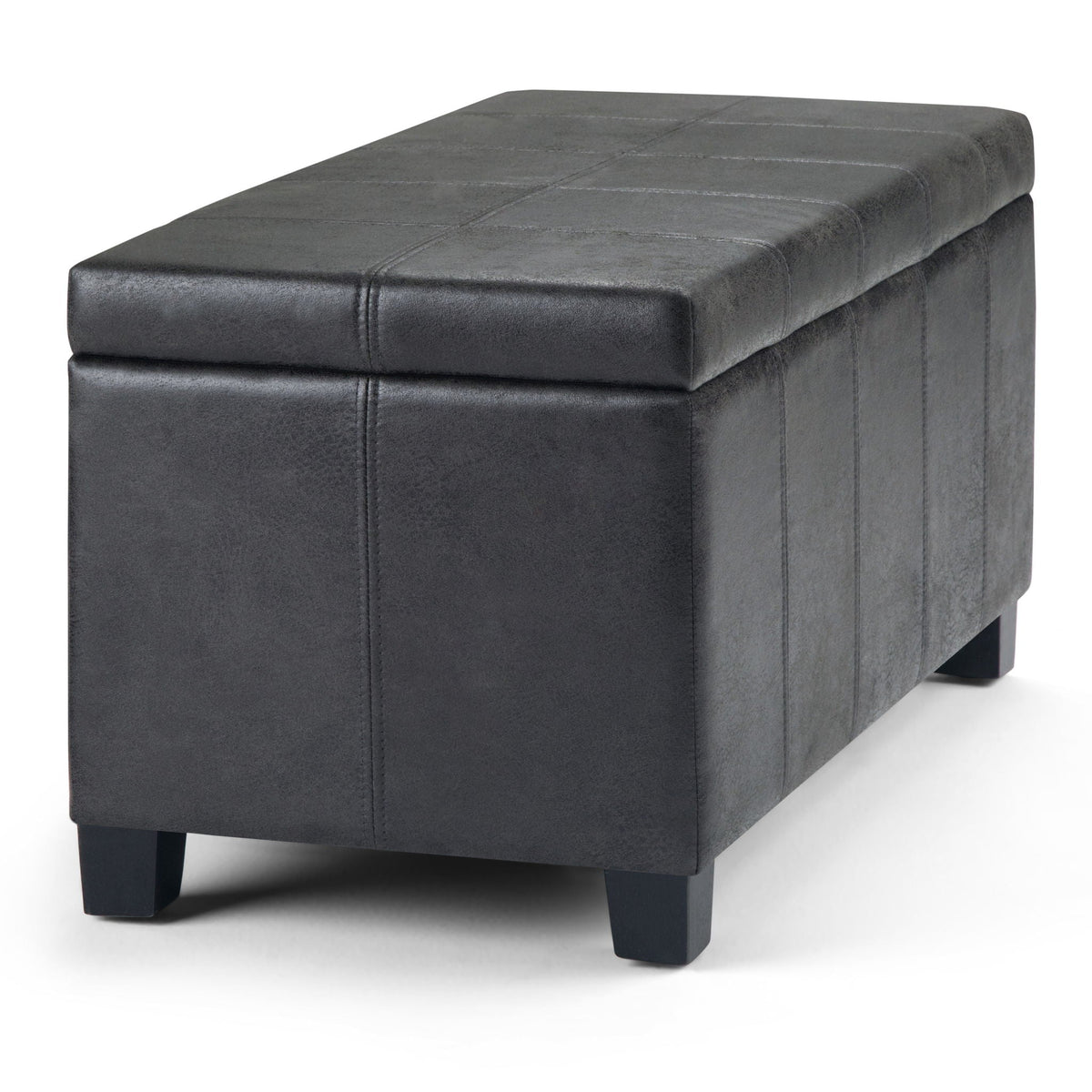Multifunctional Storage Ottoman Bench with Safety Hinge - Dark Brown or Black