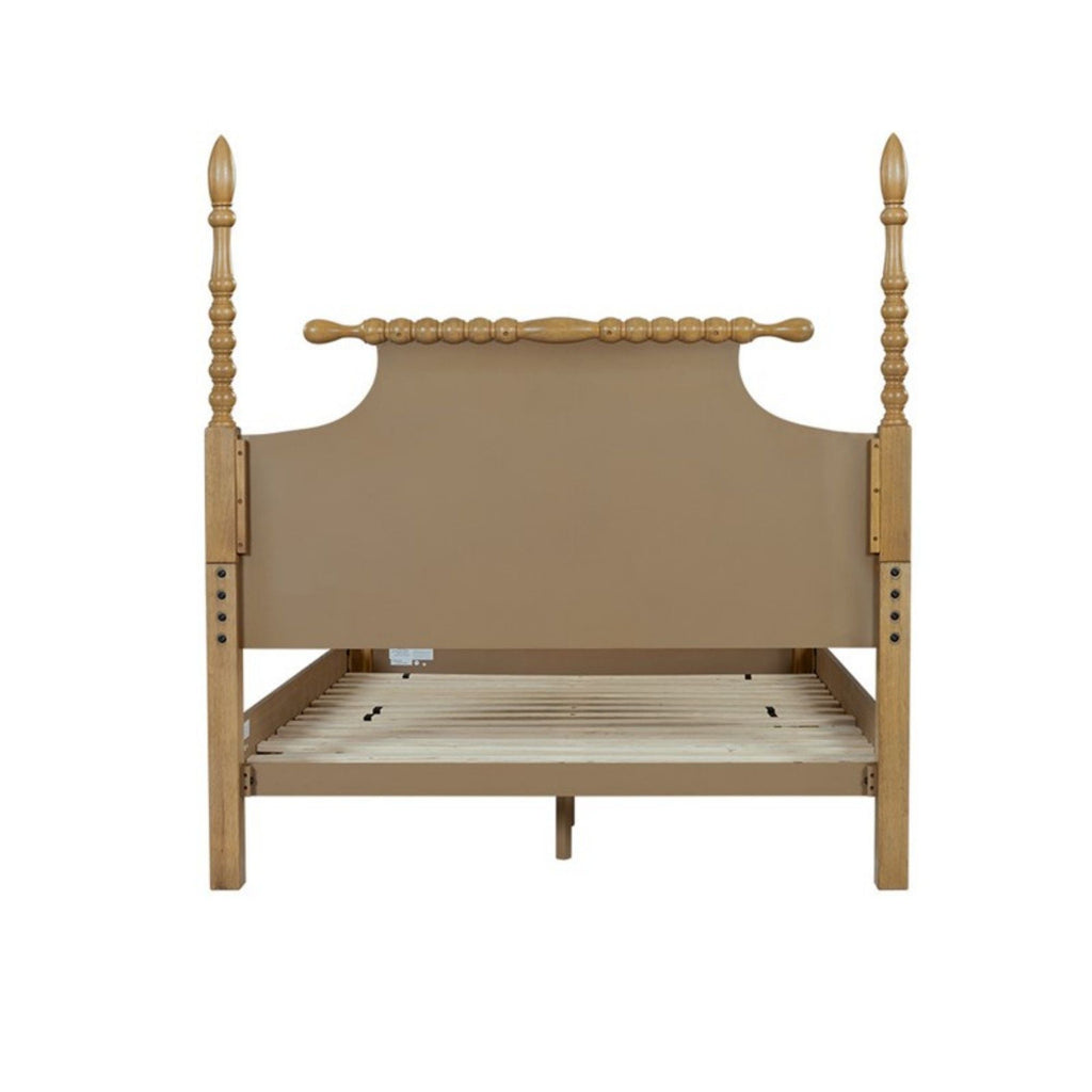 Queen Platform Bed with Turned Legs - Natural