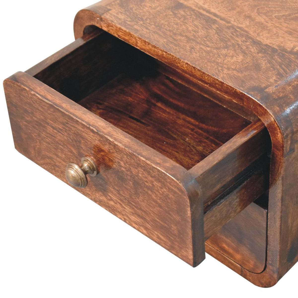 Solid Wood Mini Curved Nightstand