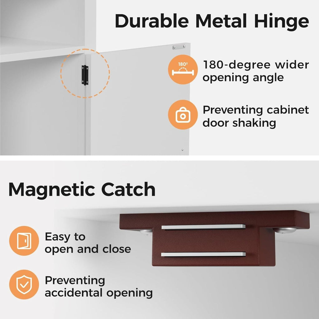 Farmhouse Nightstand with Charging Station & Storage - Multiple Colors