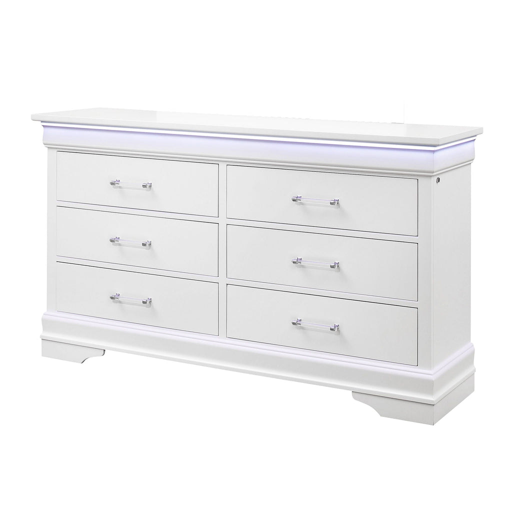 Charlston Dresser with LED Lighting - White or Blue