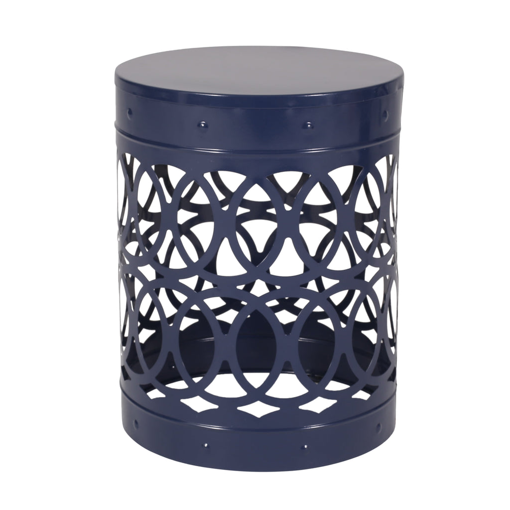 Navy Blue Outdoor Metal Set of 2 End Tables