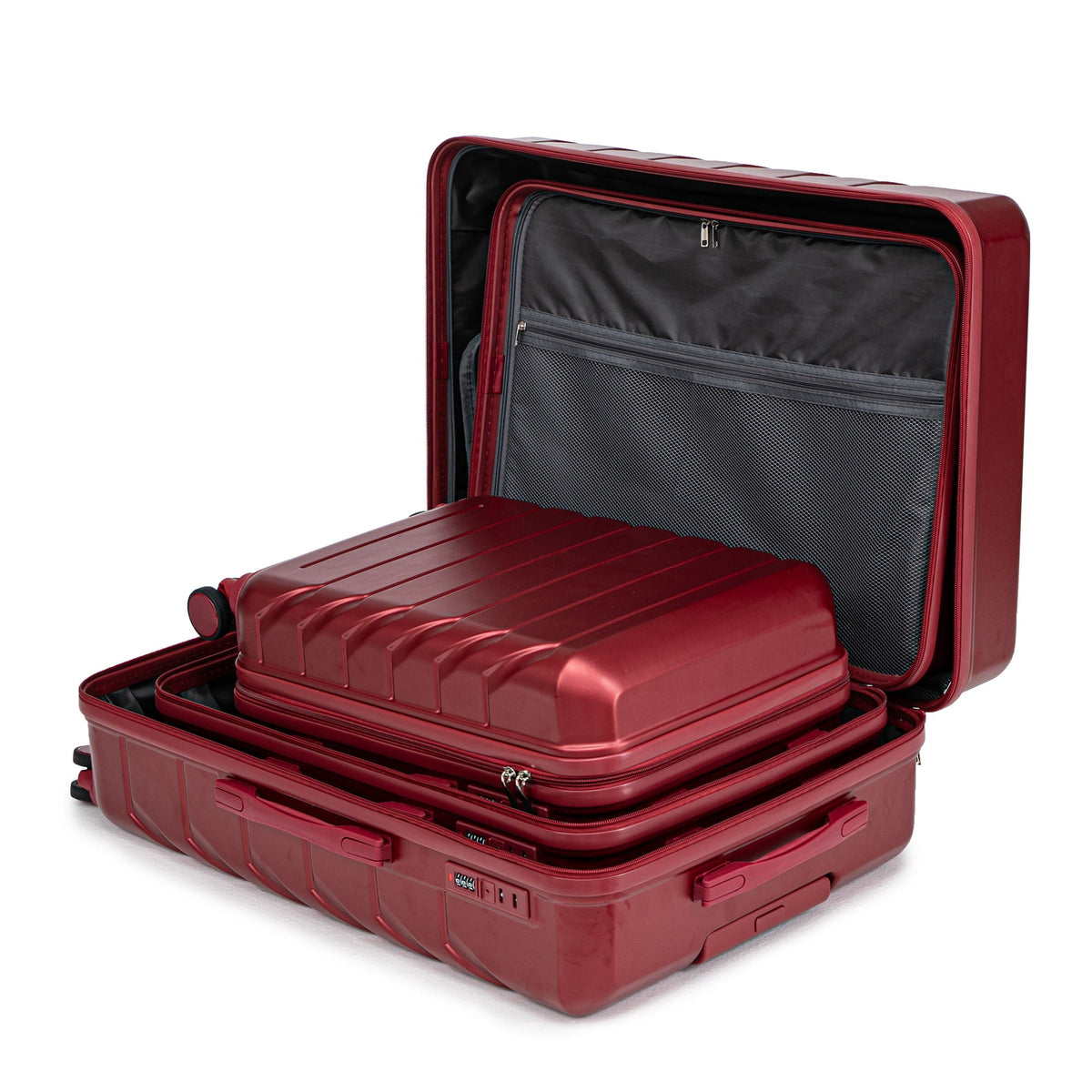 3 Pieces Set Spinner Wheel Luggage With Combination Lock