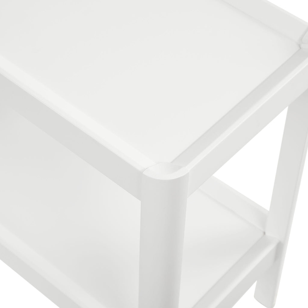Solid Wood Nightstand with 2 Shelves - Black or White