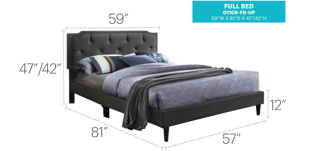 Button Tufted Upholstered Bed with Charming Design - Multiple Colors