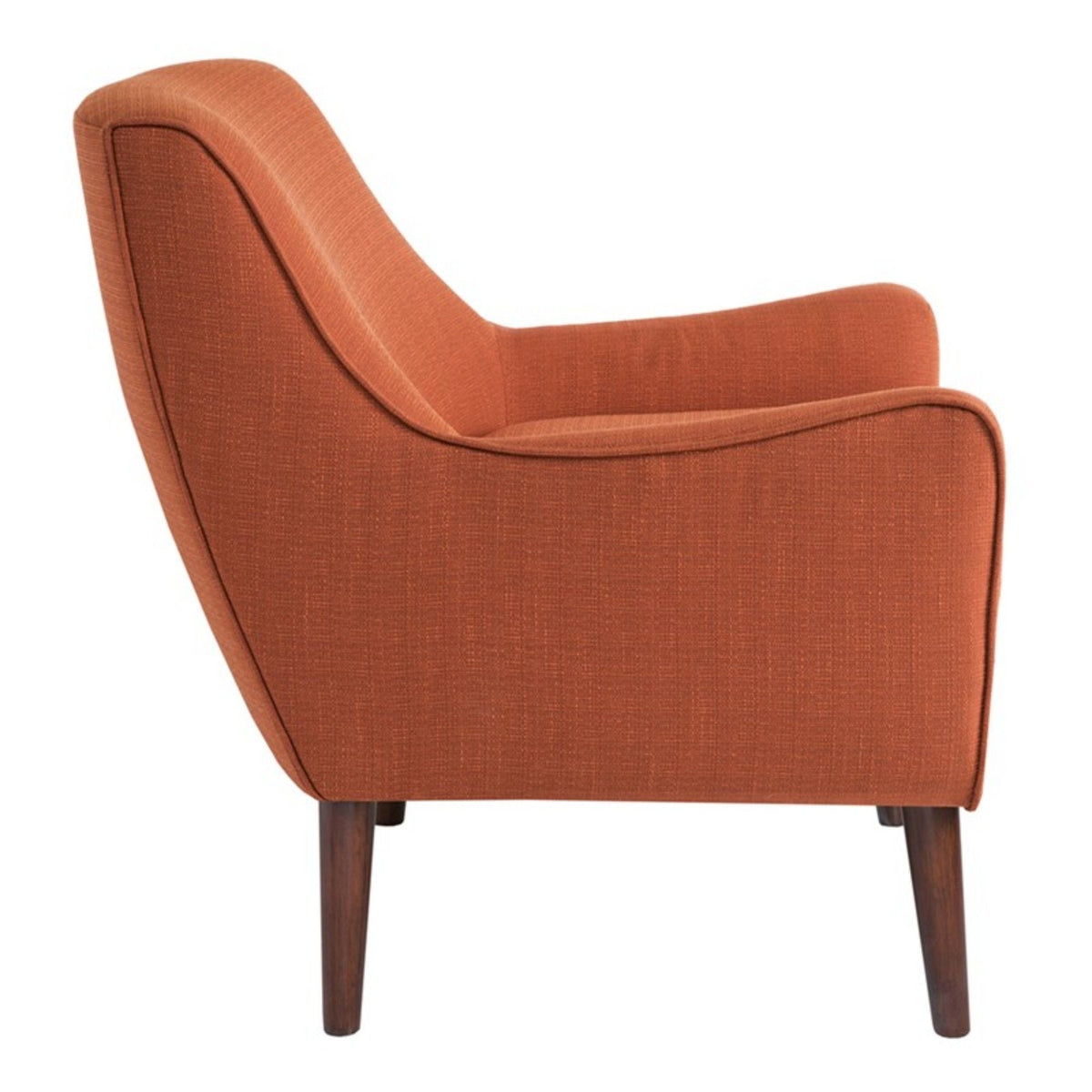 Burnt Orange Accent Chair Upholstered with Solid Wood Legs