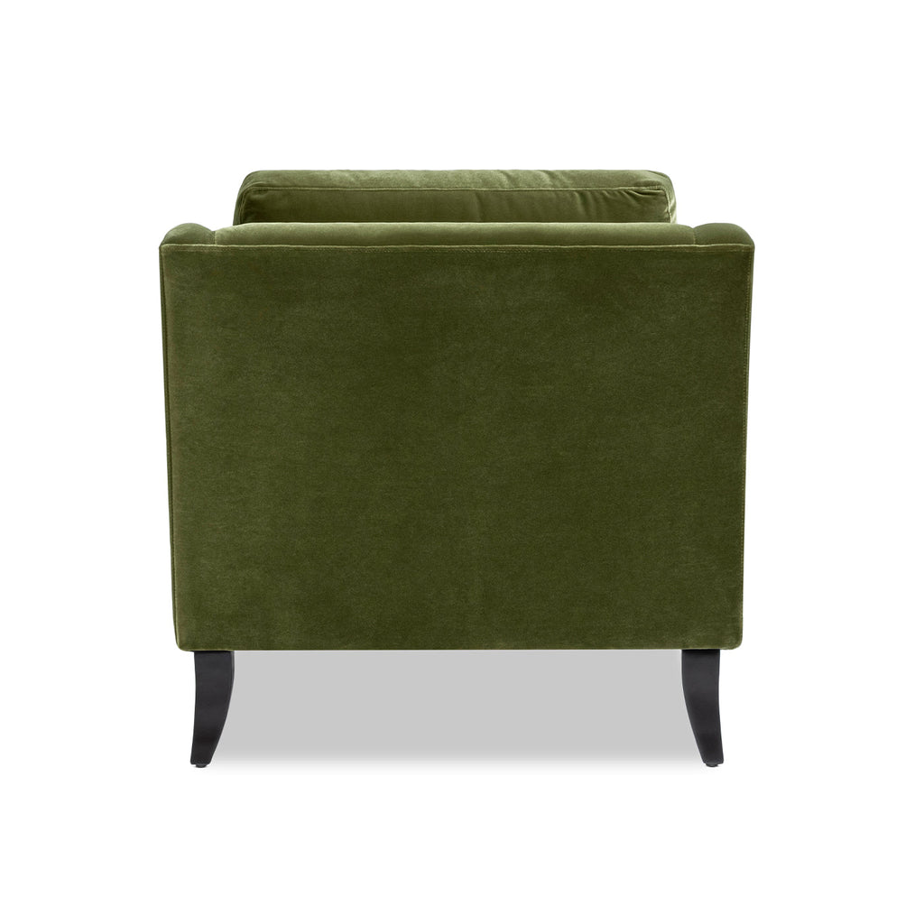 Josephine 60" Upholstered Chaise Lounge with Turned Wood Legs - Olive
