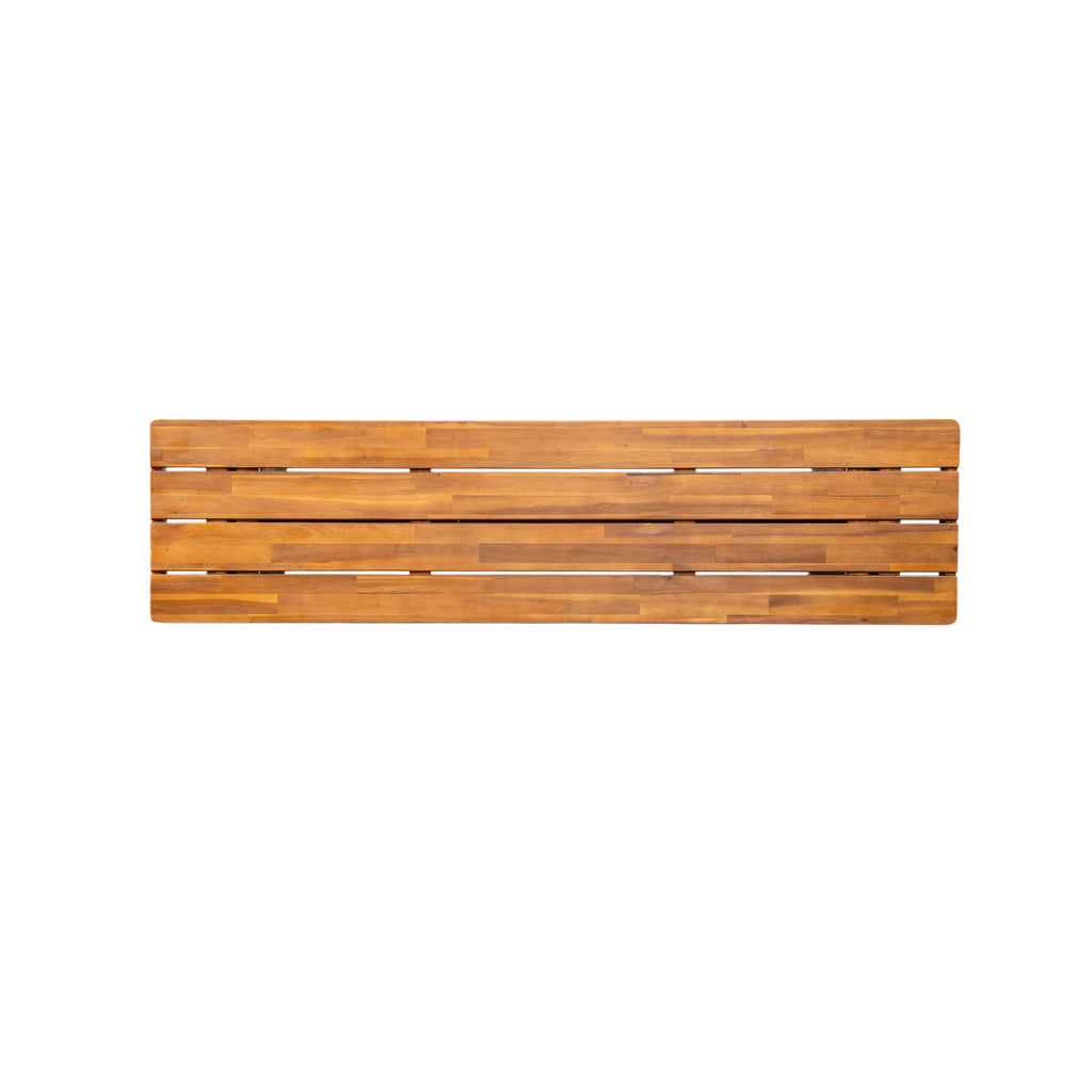 Outdoor Acacia Wood Bench (Set of 2) - Teak Finish