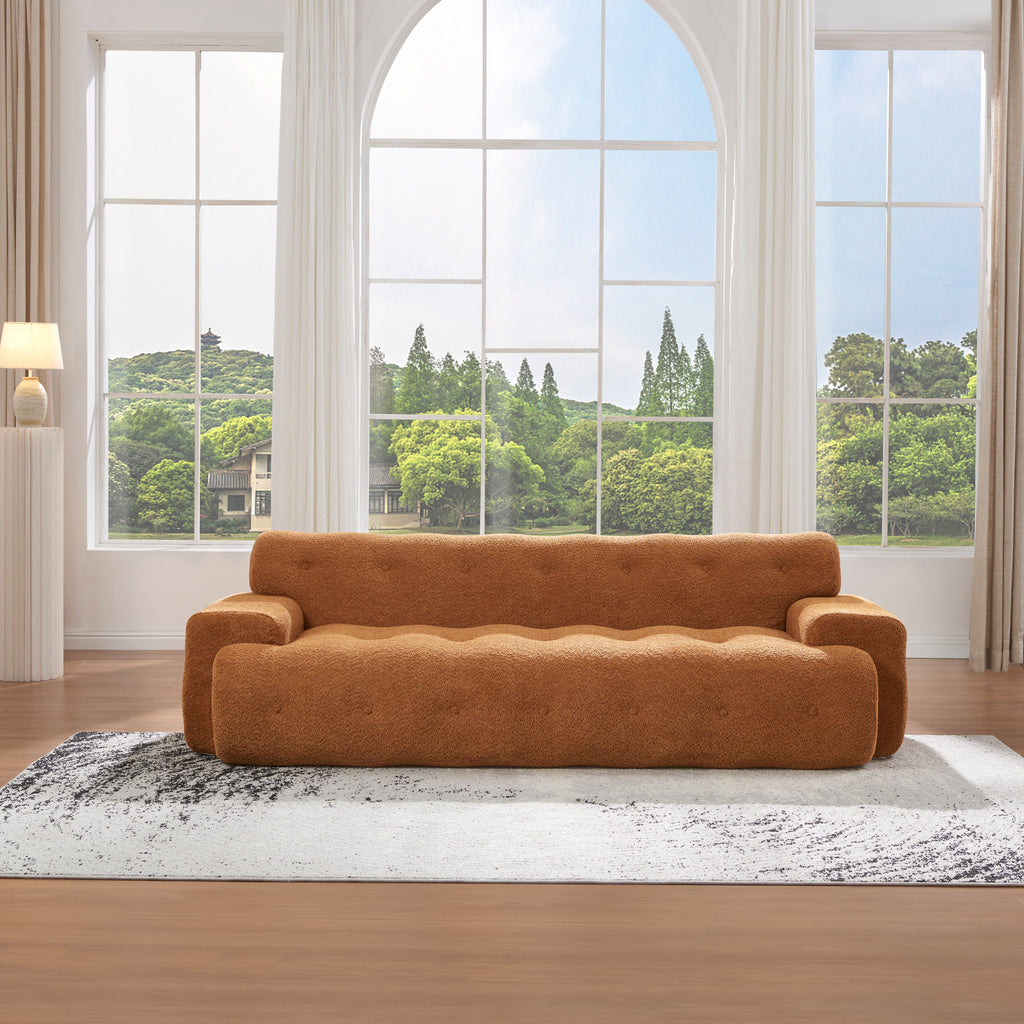88 in. Boucle 3 Seater Sofa with Button Tufted Upholstery - Nomad