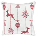 White Christmas Throw Pillow 20x20 with Festive Design - White