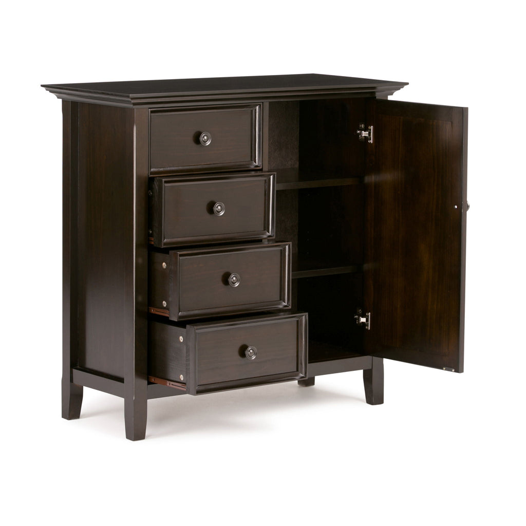 Handcrafted Medium Storage Cabinet with Adjustable Shelves - Dark Brown, Light Brown, Black, White