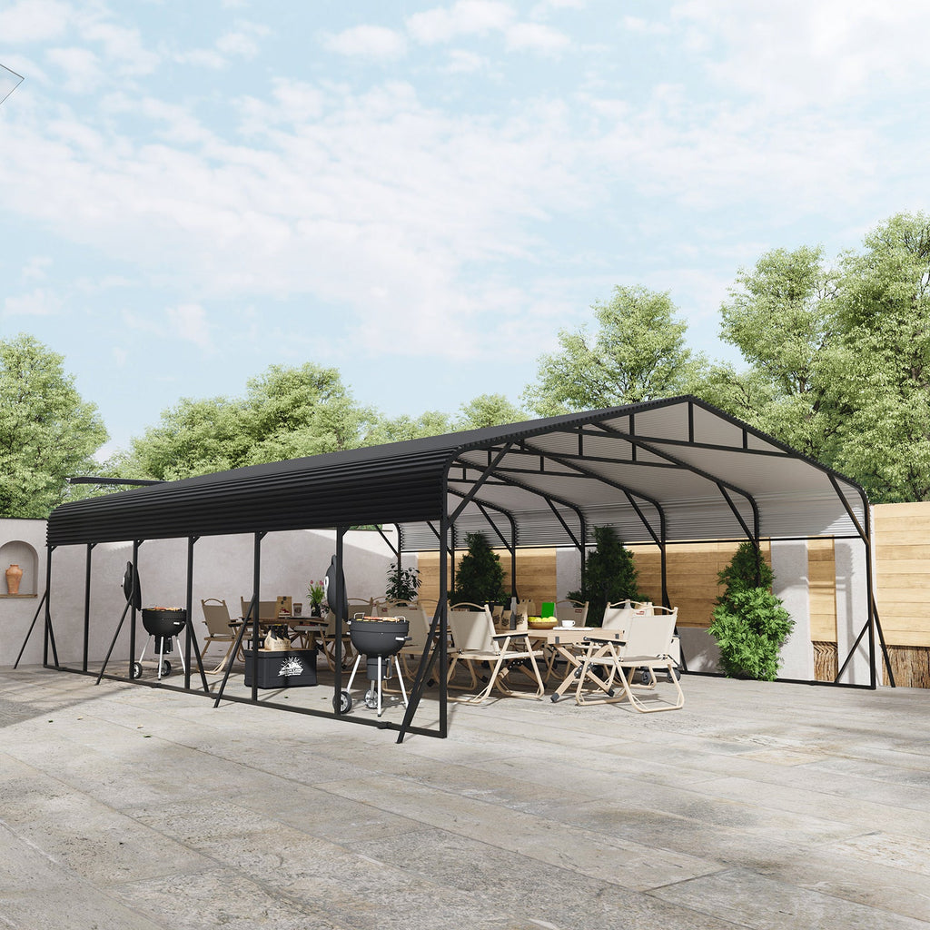 Heavy Duty Carport Canopy 20'X30' with Galvanized Steel Roof - Steel