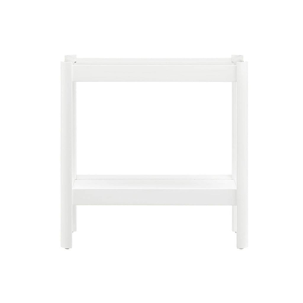 Solid Wood Nightstand with 2 Shelves - Black or White