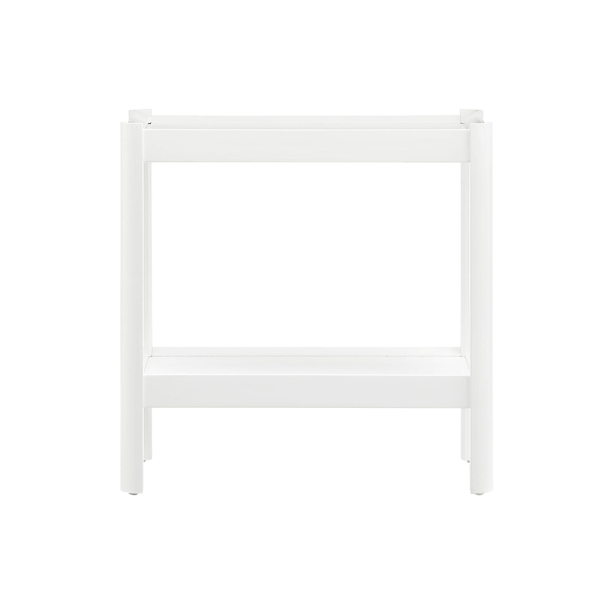 Solid Wood Nightstand with 2 Shelves - Black or White