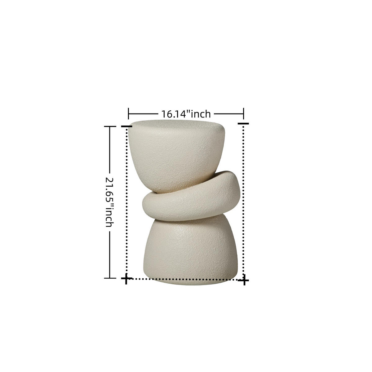 Stacked Organic Sculptural Side Table with Modern Silhouette - White