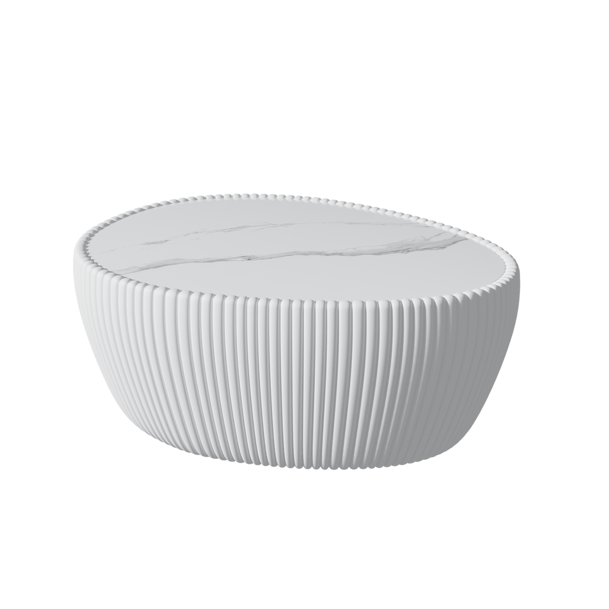 Light Sintered Stone Top Goose Egg Shape Table with Ready-to-Use Design