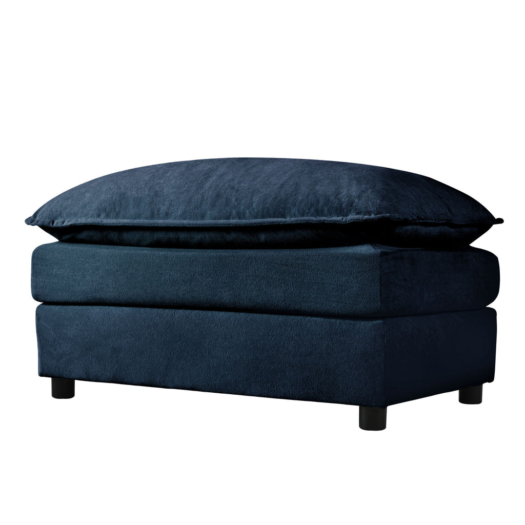 Oversized Chair & Ottoman with Soft Upholstery - Blue or Black
