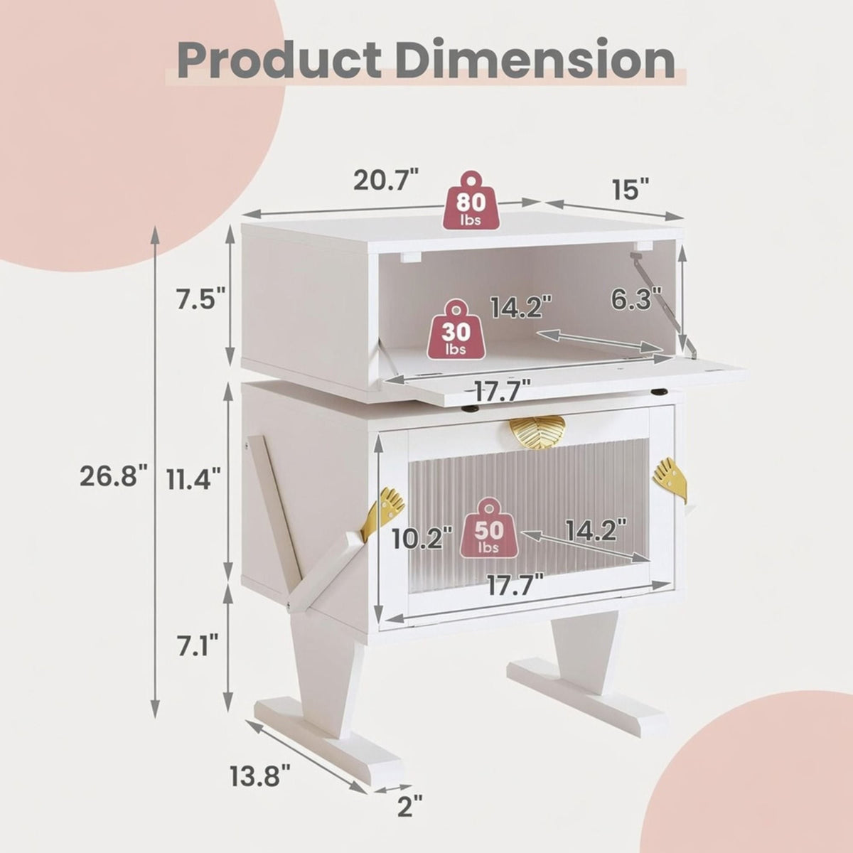 Robot LED Nightstand with 360° Rotating Drawer - White, Pink, or Green