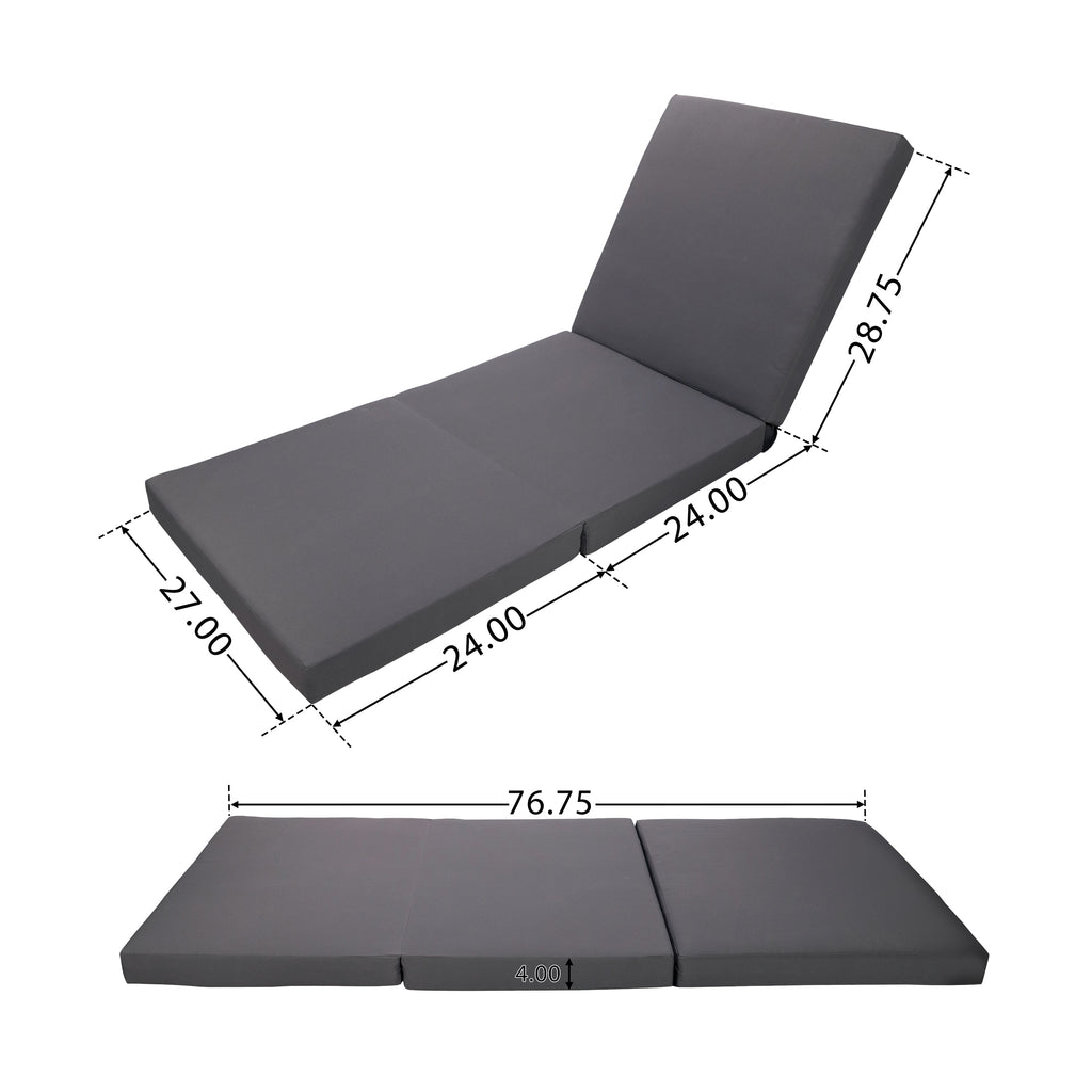 White Acacia Solid Wood Outdoor Chaise Lounge with Cushions - White