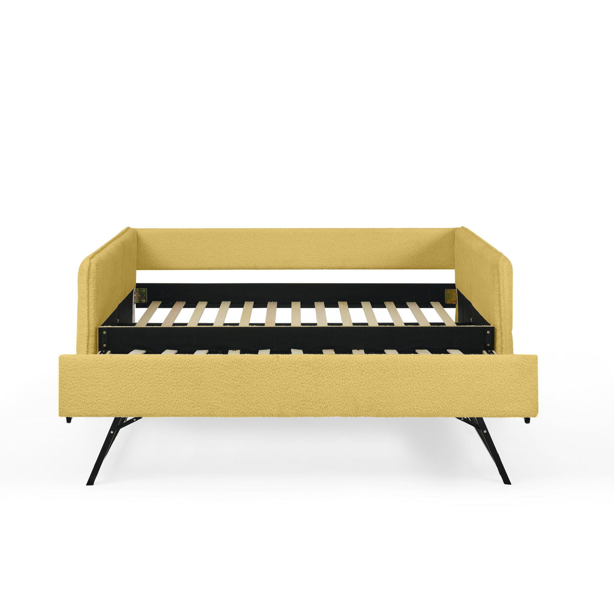 Upholstered Daybed With Pop Up Trundle - Fabric Trundle Bed in Multiple Colors