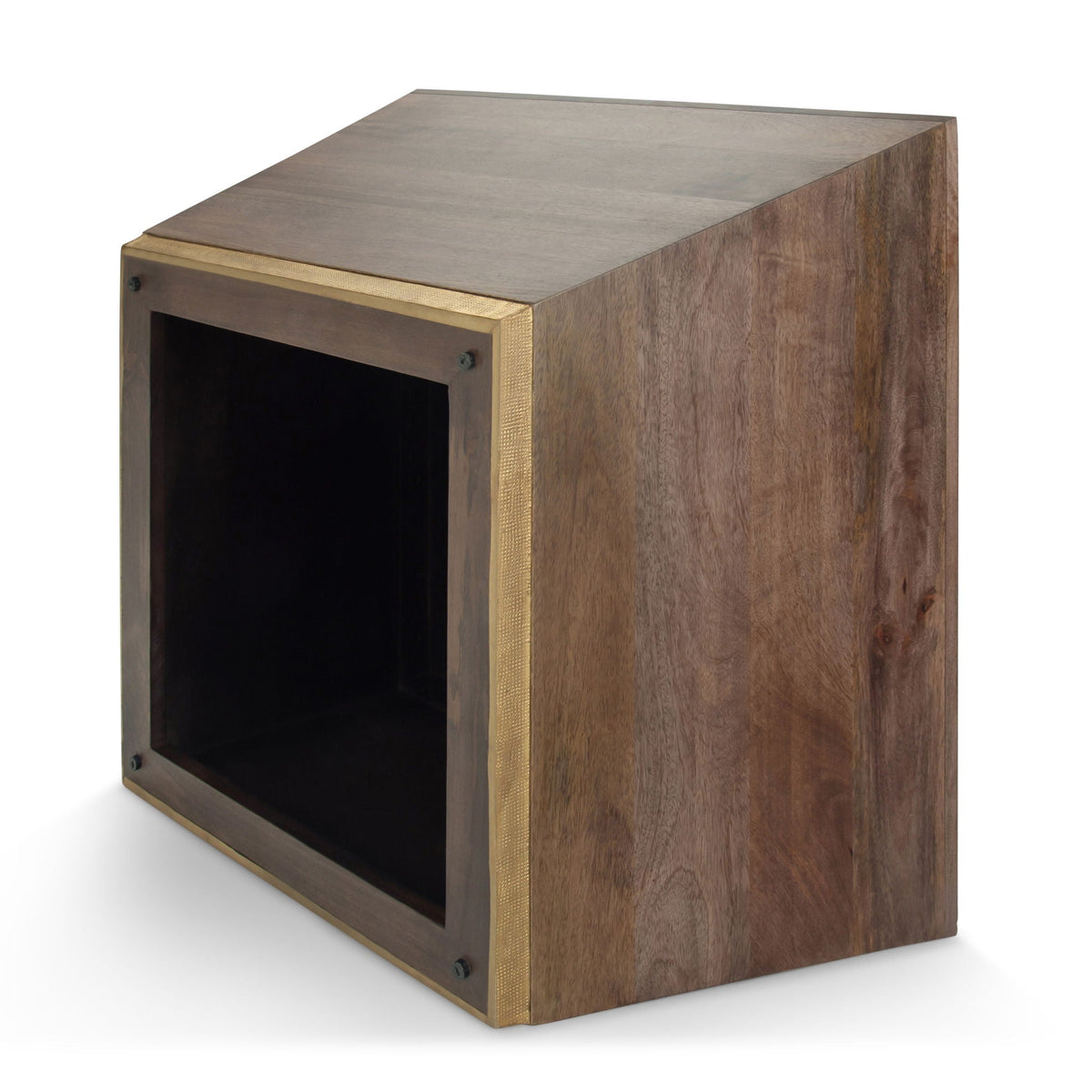 Handcrafted Square Coffee Table with Brass Trim - Multiple Finishes