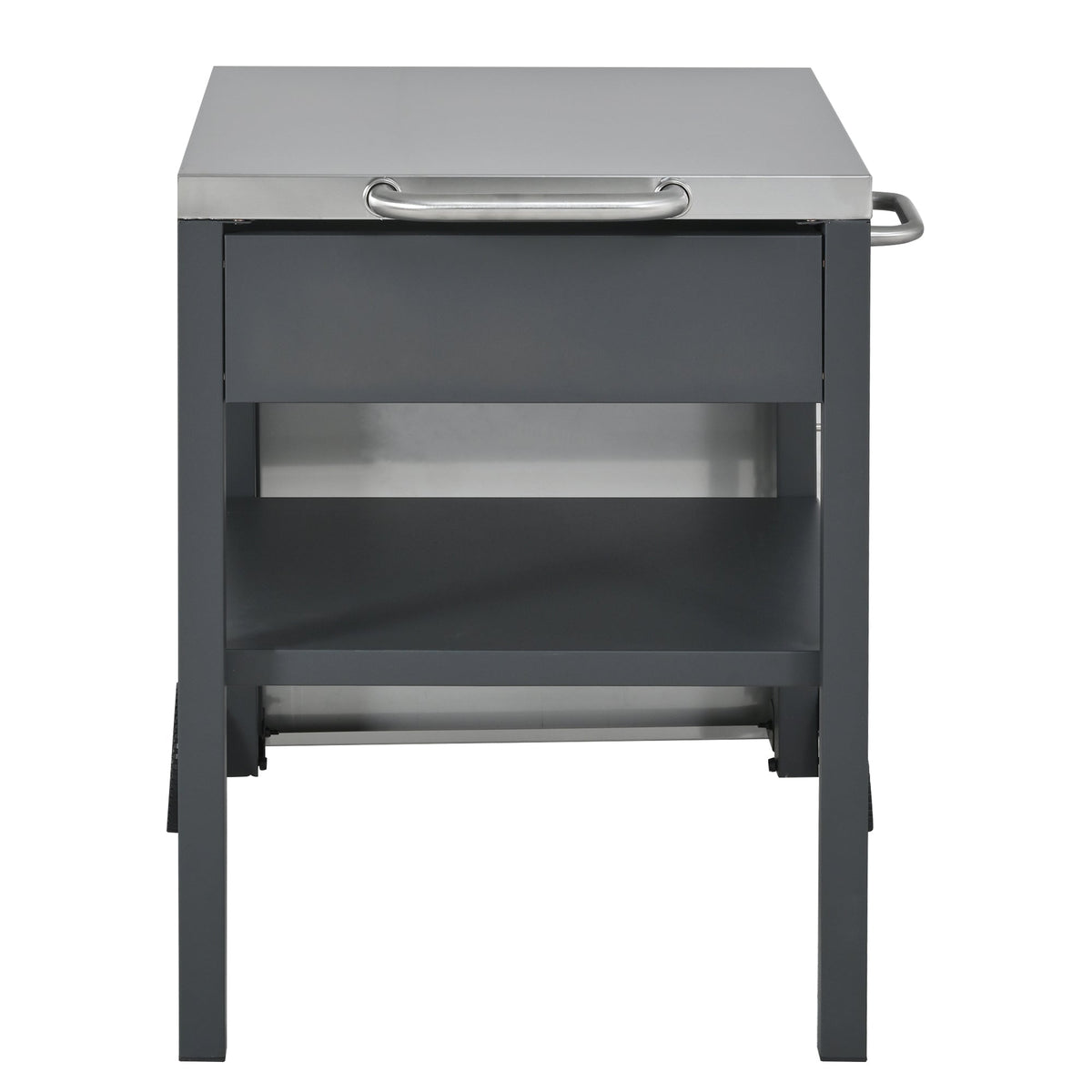 Outdoor Kitchen Cart Foldable Prep Station with Storage - Gray