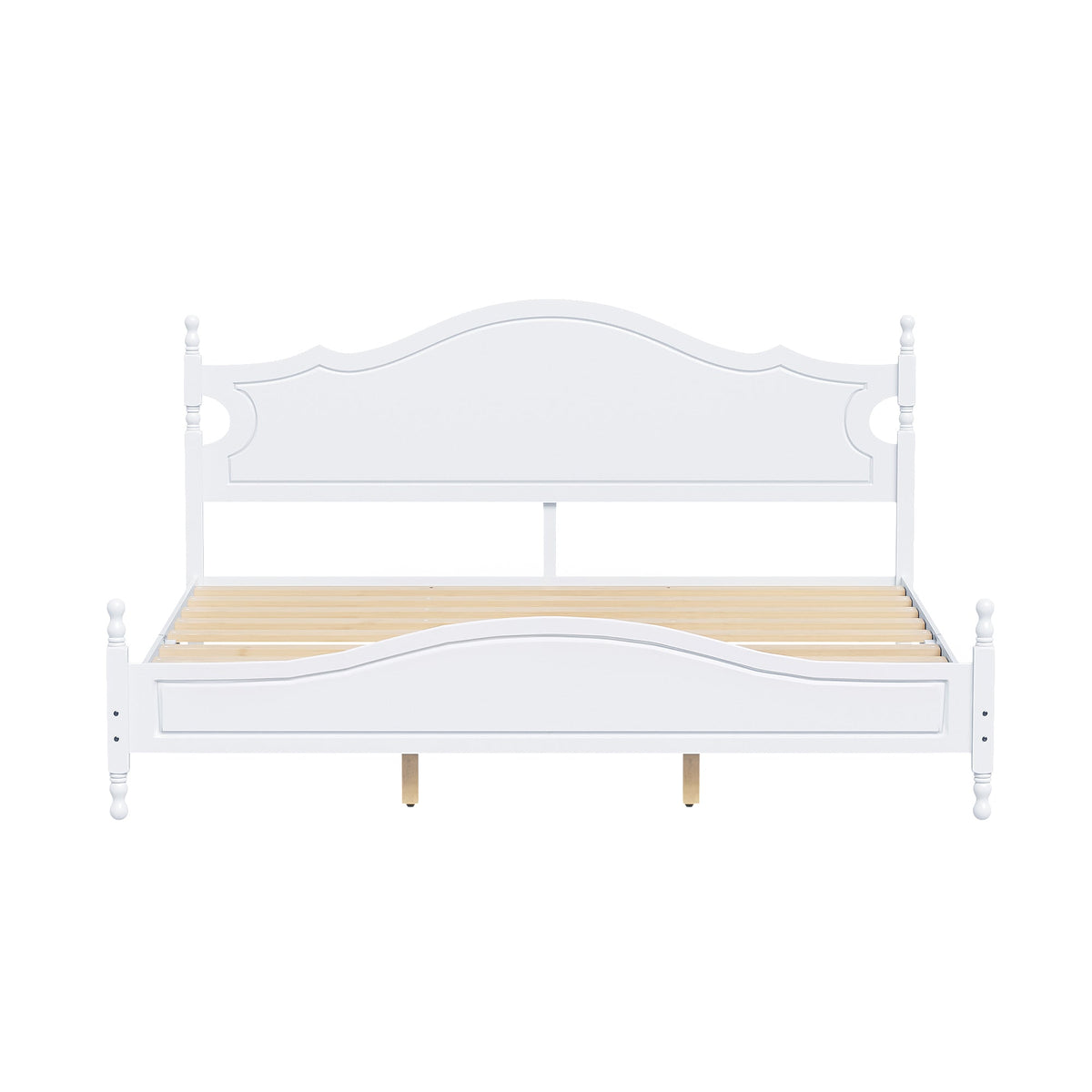 Retro Style King Bed Frame with Headboard