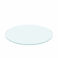 36" Round Tempered Glass Table Top Clear Glass 1 / 4" Thick Flat Polished Edge - Transparent