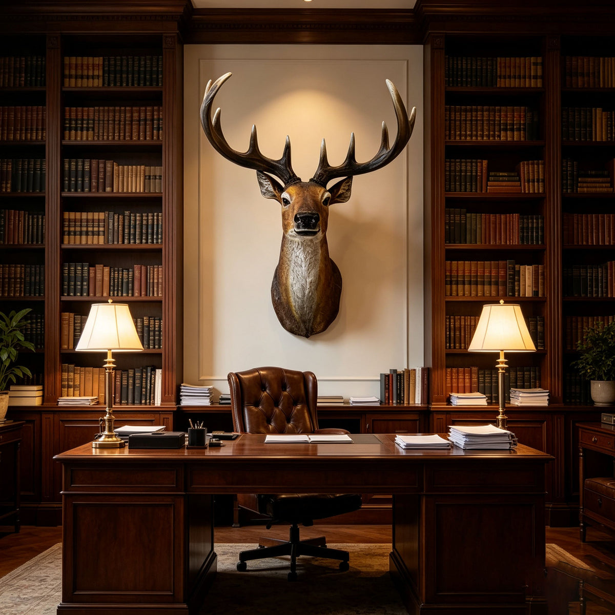 14.57" Wide Stag Head Wall Mount with Realistic Detail - Rustic Resin