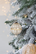 Decorative Glass Hanging Christmas Ornaments, Set of 2 - 5" Diameter