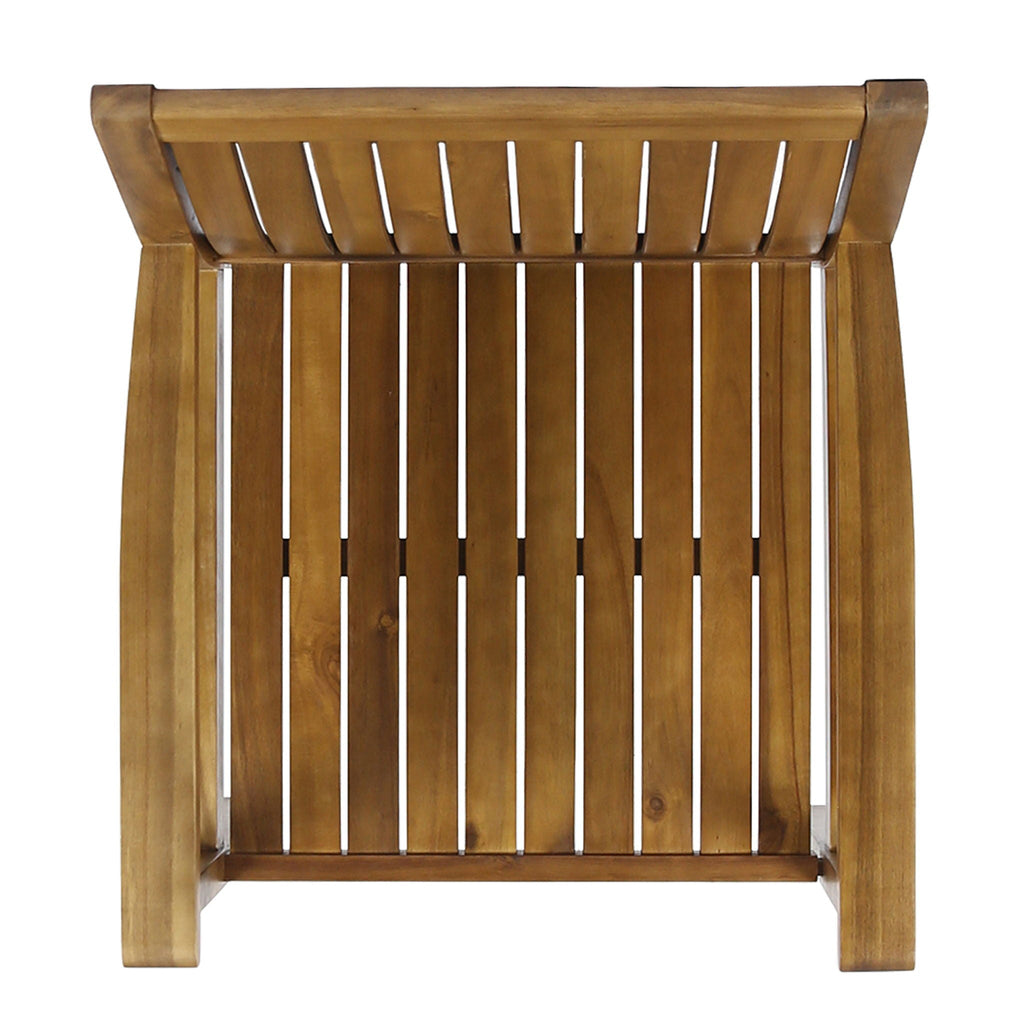 Amethyst Outdoor Dining Chair Set with Slat Design - Natural