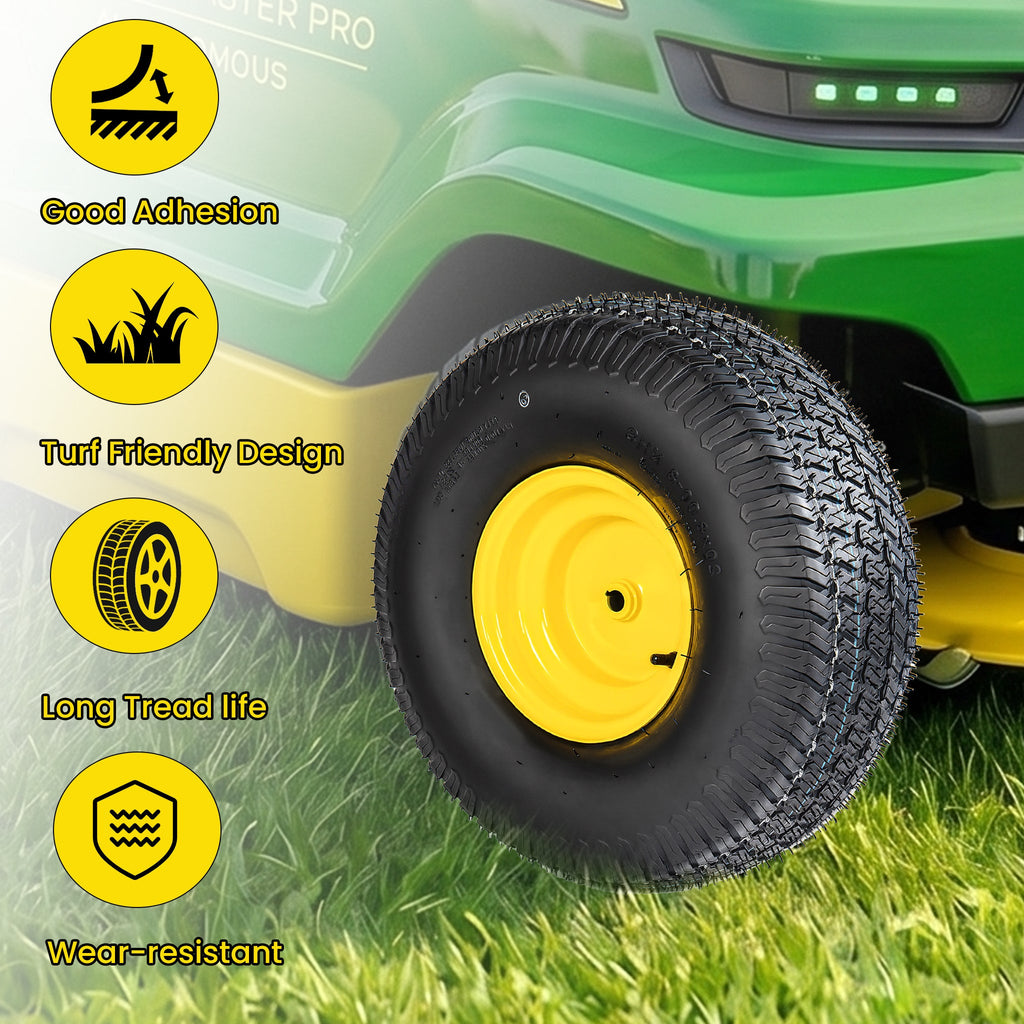 Heavy Duty Lawn Mower Tires and Wheel Assembly Set of 2 – 20x8.00-8