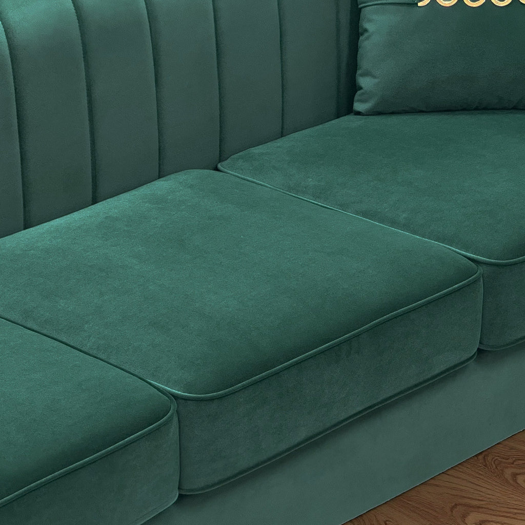 Velvet Sofa with Durable Construction - Gray