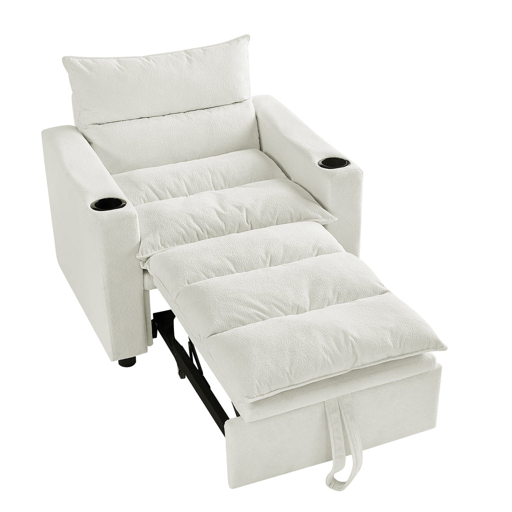 Convertible Sleeper Sofa Chair Bed with 3-in-1 Design - Lychee Velvet