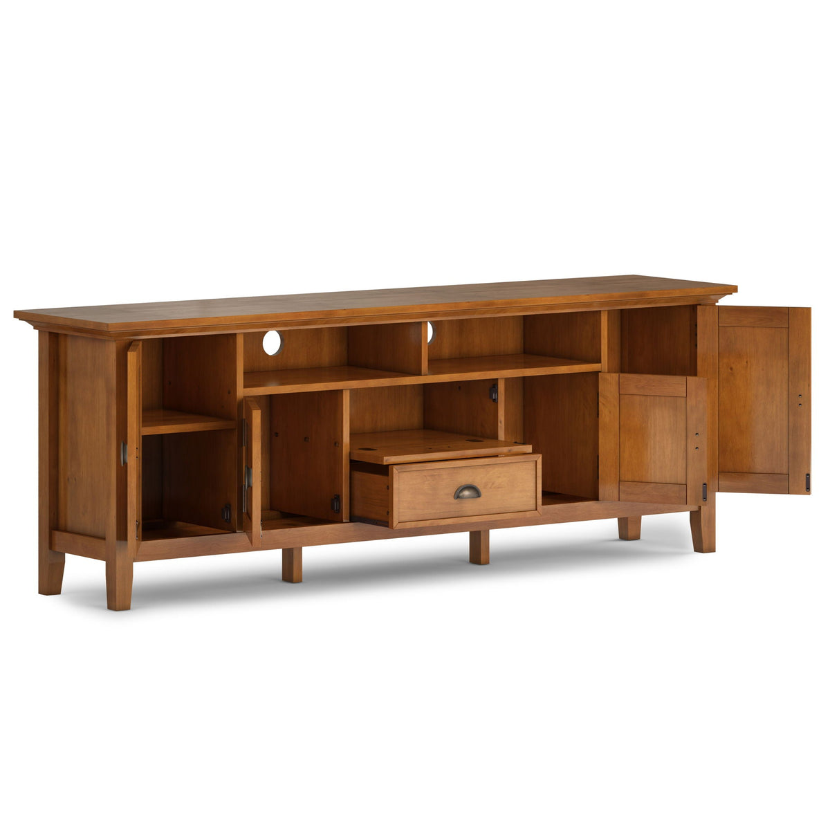 Handcrafted TV Media Stand with Adjustable Shelves - Multiple Colors