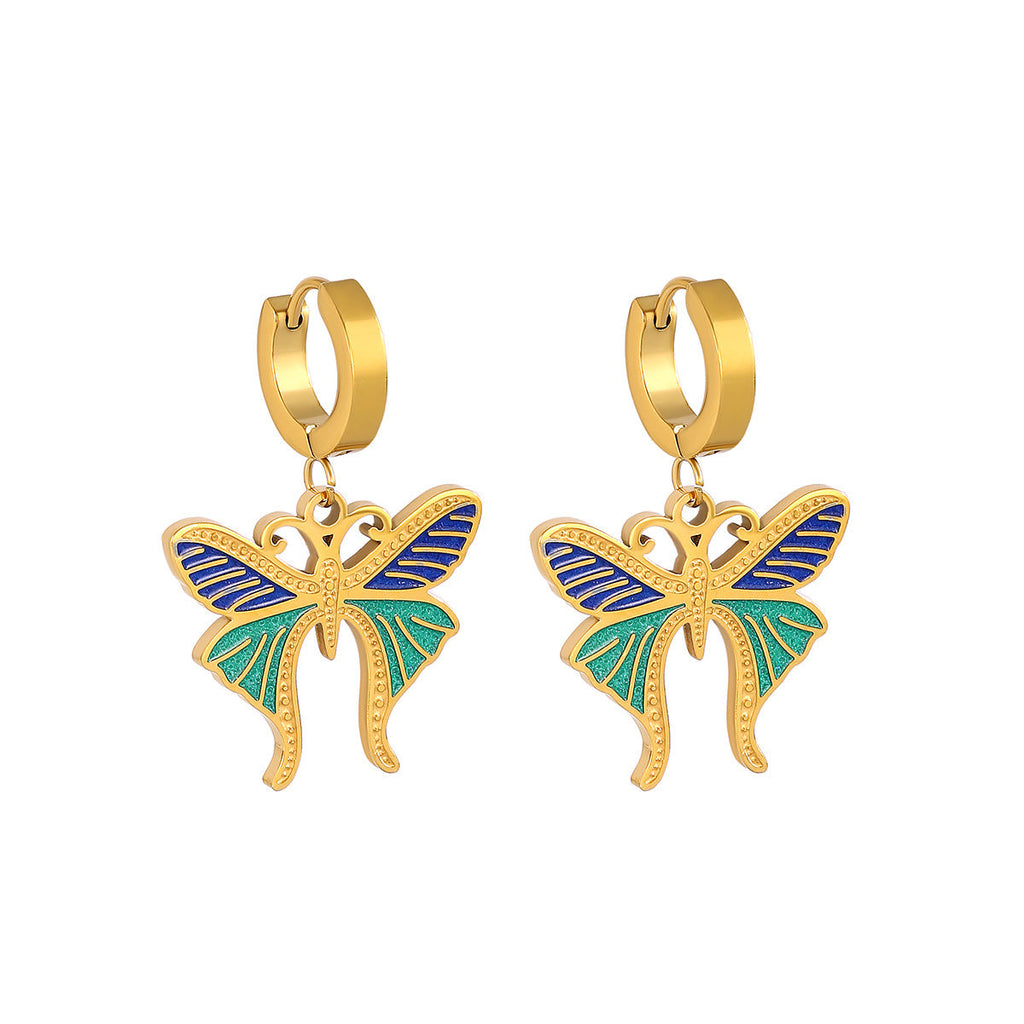 Colorful Butterfly Diamond Ear Hanging