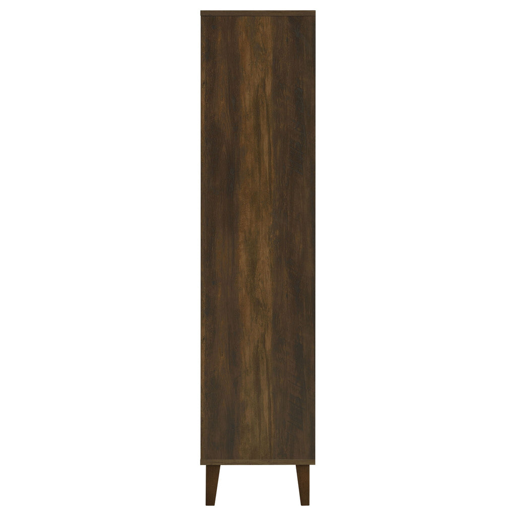 Tall Accent Cabinet with Slatted Doors - 4 Door - Brown