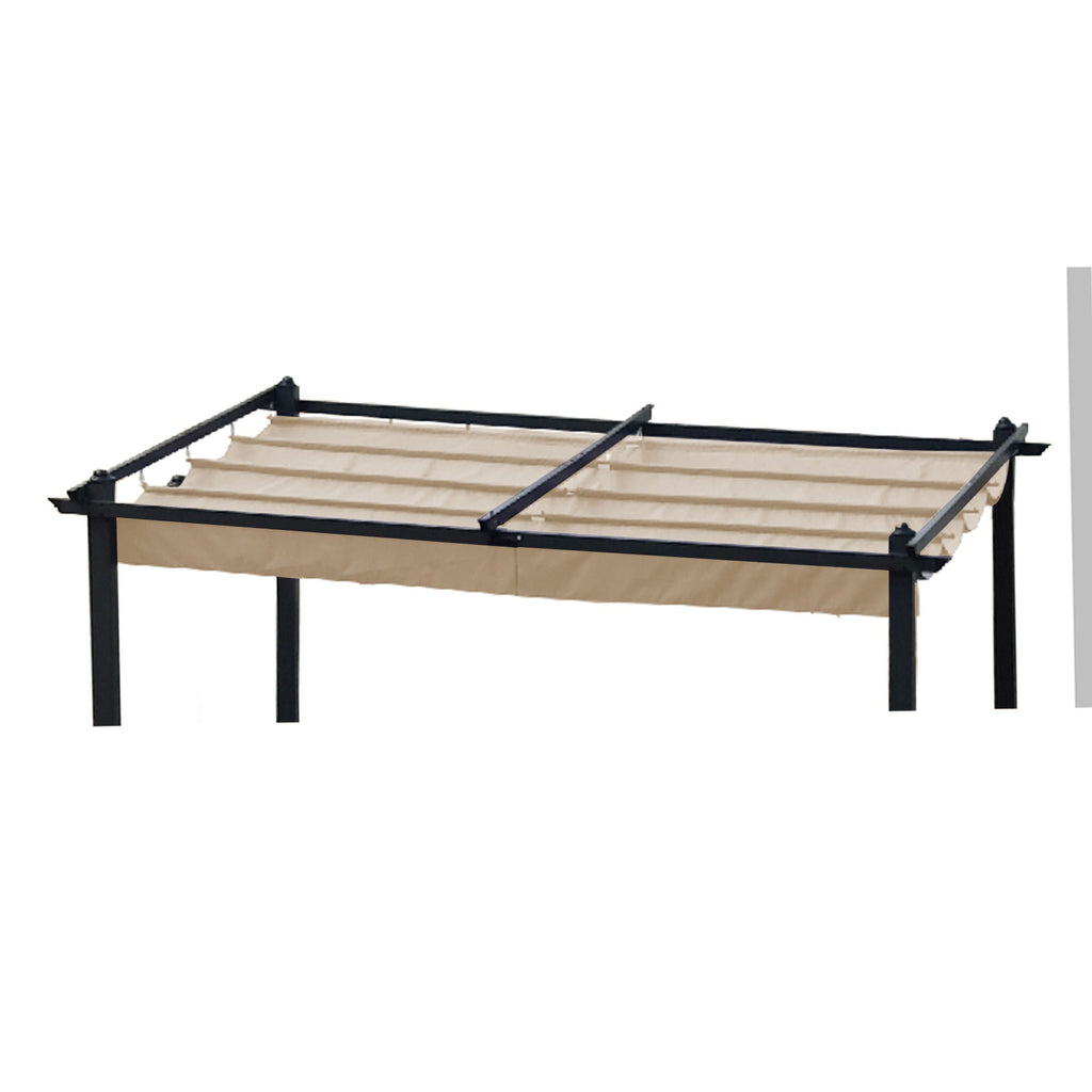 Replacement Canopy Top Cover Fabric for Retractable Pergola - Beige or Dark Gray