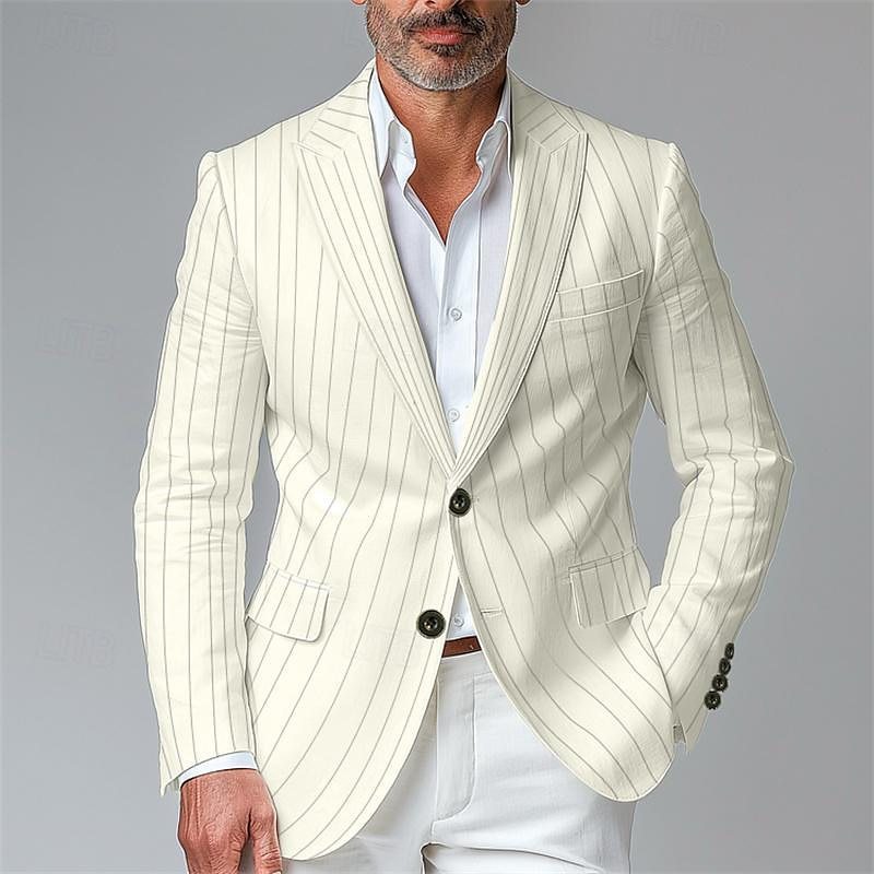 Single Row Two Button Plaid Blazer Men