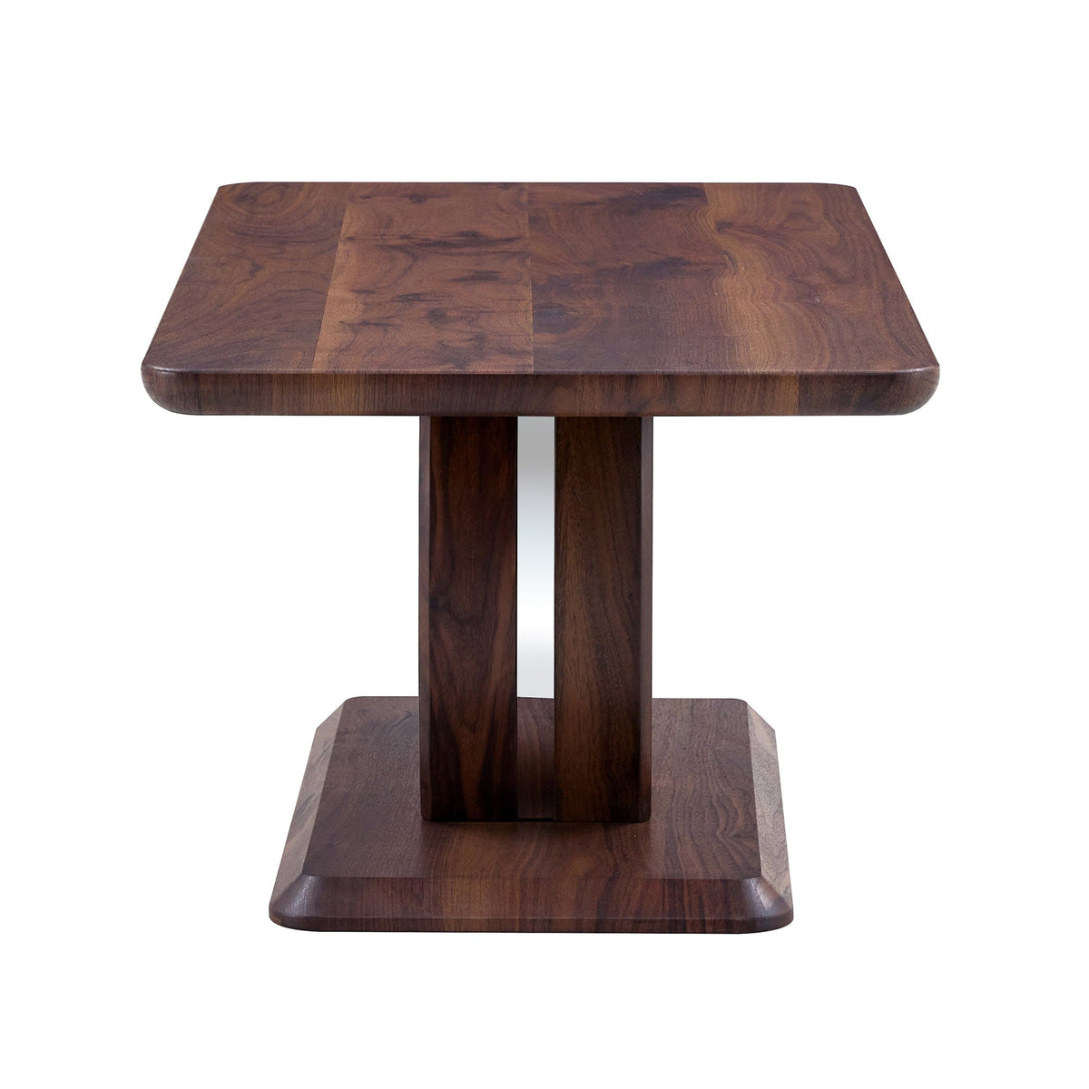 Modern Minimalist Rectangular Coffee Table with Walnut Grain Finish - Dark Brown