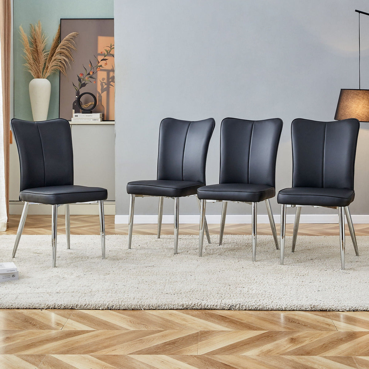 Modern Minimalist Dining Chairs With Metal Legs