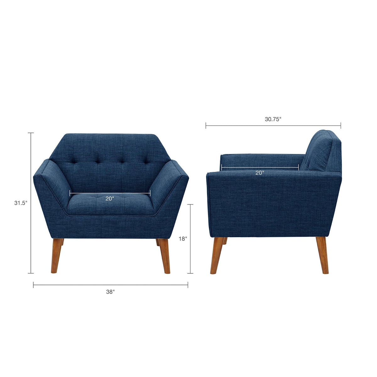 Modern Lounge Chair With Button Tufting