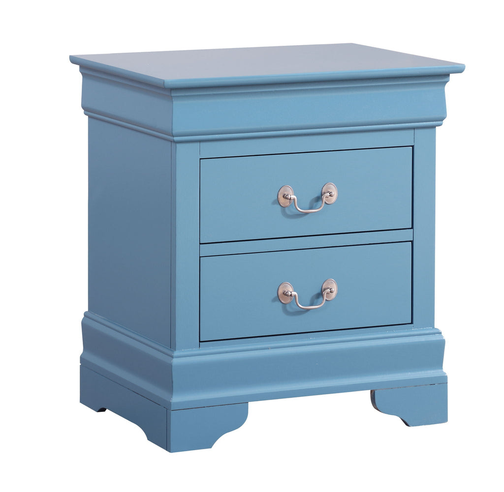 Louis Phillipe Wood Nightstand with Storage Drawers - Multiple Colors