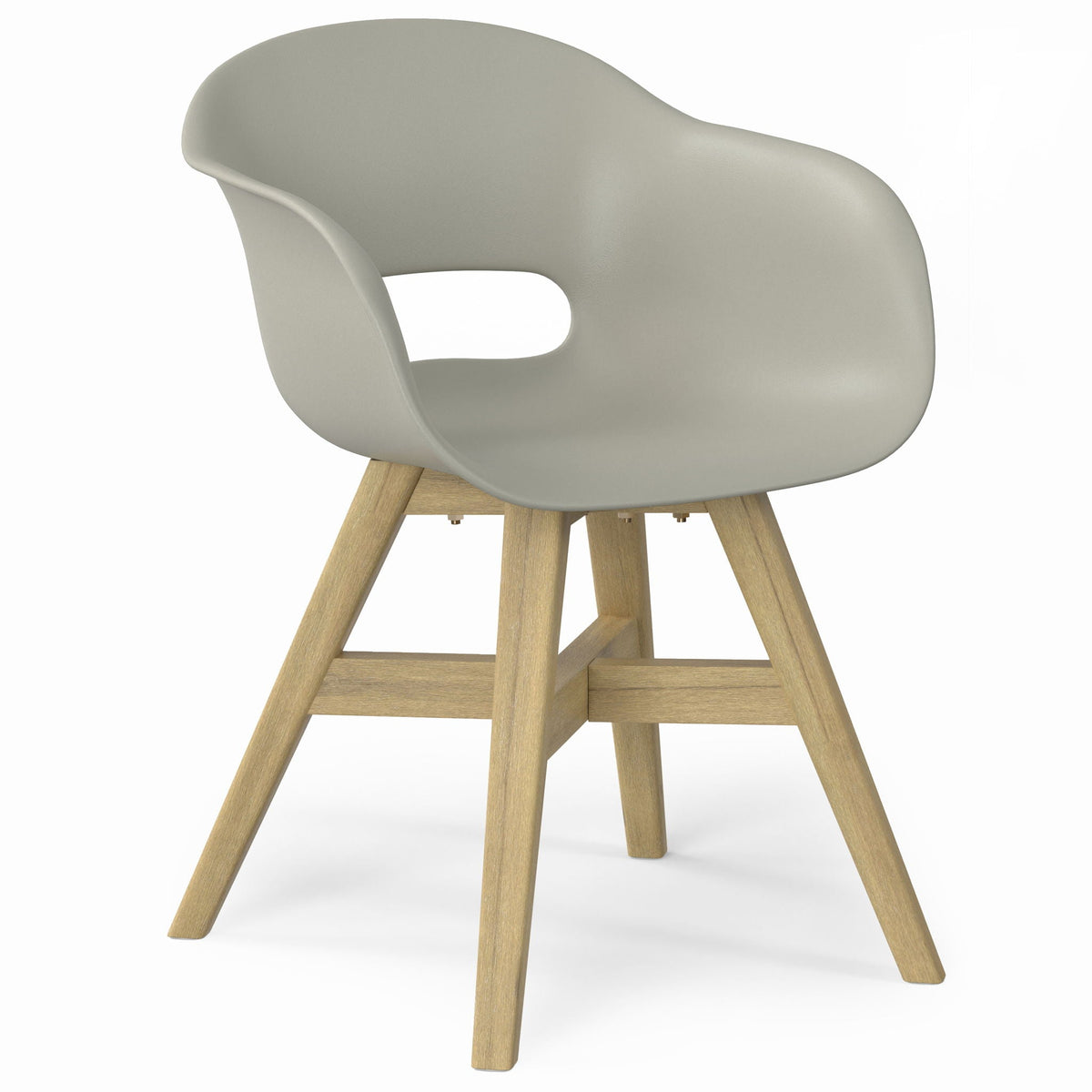 Outdoor Dining Chair Set of 2 with Solid Acacia Base - Black or Gray
