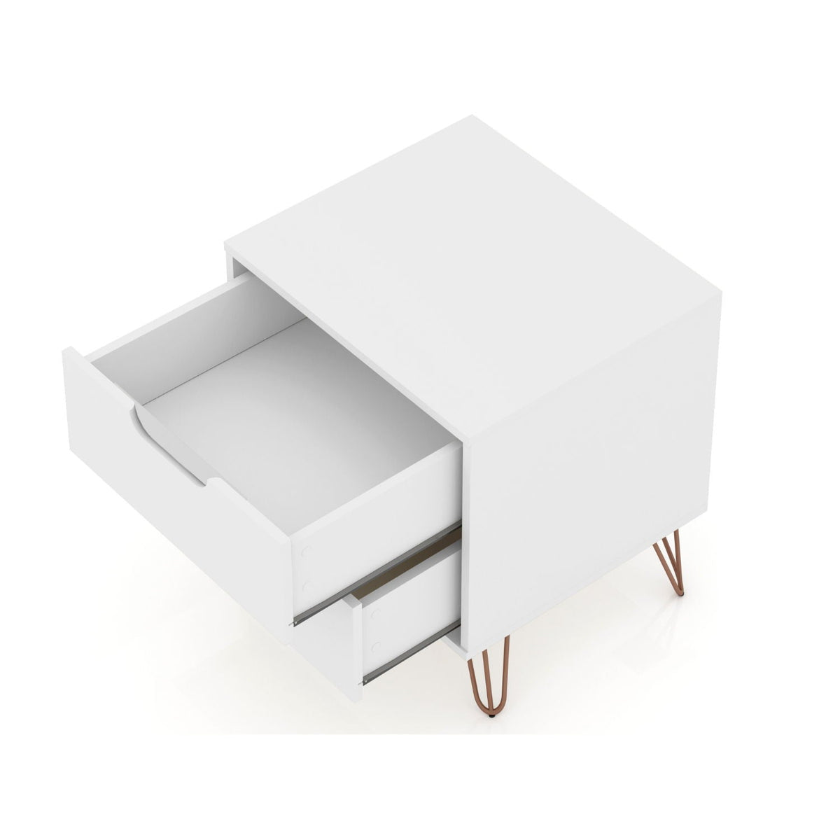 White Nightstand with 2 Drawers - Modern Storage Solution