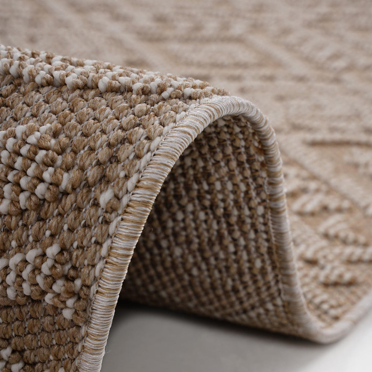 Trendy Traditional Indoor / Outdoor Rug with Stain Resistance – Light Brown or Dark Gray